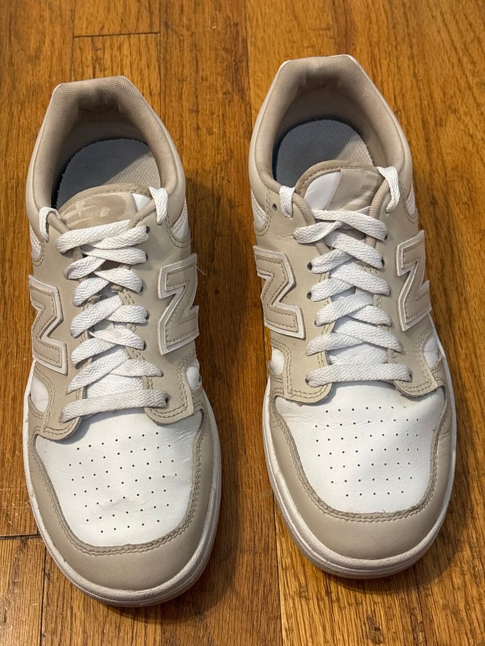 New Balance 480 Beige White Shoe Sneaker Trainer Size 7.5
